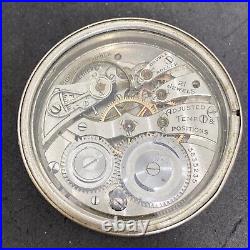 Illinois Grade 275 Pocket Watch Movement 21j Burlington 12s Salesman Case F6817