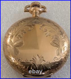 Illinois Pocket Watch 0S 11 Jewels 1907 Diamond in Hunter Case Serial#1601291