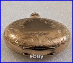 Illinois Pocket Watch 0S 11 Jewels 1907 Diamond in Hunter Case Serial#1601291