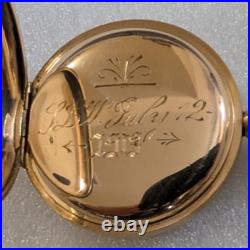 Illinois Pocket Watch 0S 11 Jewels 1907 Diamond in Hunter Case Serial#1601291