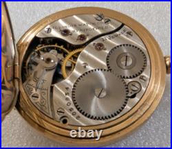 Illinois Pocket Watch 0S 11 Jewels 1907 Diamond in Hunter Case Serial#1601291