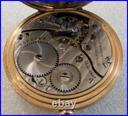 Illinois Pocket Watch 0S 11 Jewels 1907 Diamond in Hunter Case Serial#1601291