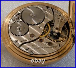 Illinois Pocket Watch 0S 11 Jewels 1907 Diamond in Hunter Case Serial#1601291