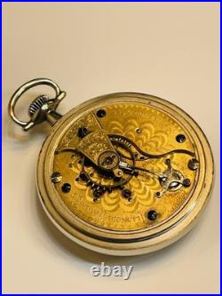 Illinois Pocket Watch 18s 15 Jewels With Display Back Case