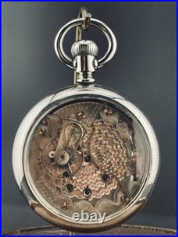 Illinois Pocket Watch 18s Two Tone 17j in a Display Back Case