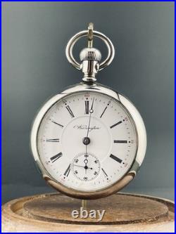 Illinois Pocket Watch 18s Two Tone 17j in a Display Back Case