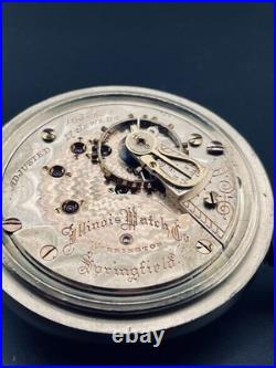 Illinois Pocket Watch 18s Two Tone 17j in a Display Back Case