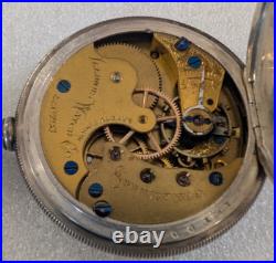 Illinois Pocket Watch 4S 7 Jewels 1886 Silver Case Lever Set Serial#16100