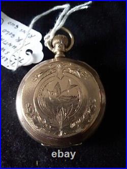 Illinois Pocket Watch 8 Size 7 Jewel SOLID 10K GOLD Dueber Hunting Case 60g