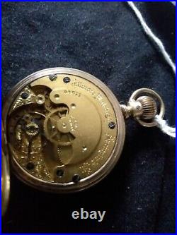 Illinois Pocket Watch 8 Size 7 Jewel SOLID 10K GOLD Dueber Hunting Case 60g