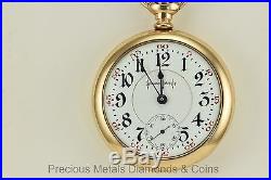 Illinois Pocket Watch Bunn Special 21 J Size 18 Model 6 1730113 Gold Filled Case