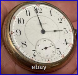 Illinois Pocket Watch Grade 303 15j c. 1912 Dueber GF Case Works Well