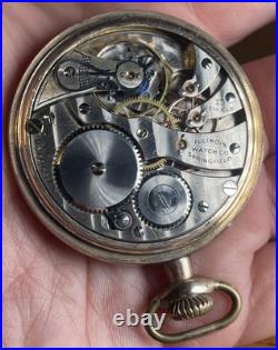 Illinois Pocket Watch Grade 303 15j c. 1912 Dueber GF Case Works Well