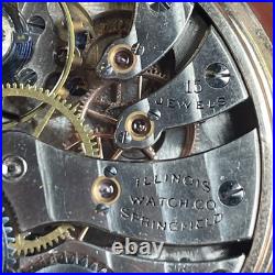 Illinois Pocket Watch Grade 303 15j c. 1912 Dueber GF Case Works Well