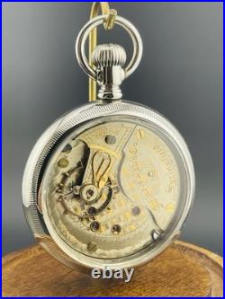 Illinois Pocket Watch Two Tone 18s 17 Jewels Display Back Case