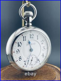 Illinois Pocket Watch Two Tone 18s 17 Jewels Display Back Case