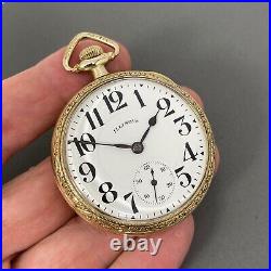 Illinois Sangamo 21j 16s Pocket Watch ca. 1912 Fantastic Art Nouveau Case NICE