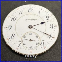 Illinois Sangamo Pocket Watch Movement 2 Tone Wavy Ribbon 16s 23j OF Railroad