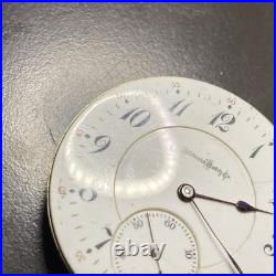 Illinois Sangamo Pocket Watch Movement 2 Tone Wavy Ribbon 16s 23j OF Railroad