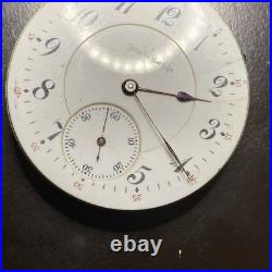 Illinois Sangamo Pocket Watch Movement 2 Tone Wavy Ribbon 16s 23j OF Railroad