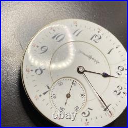 Illinois Sangamo Pocket Watch Movement 2 Tone Wavy Ribbon 16s 23j OF Railroad