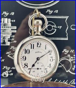 Illinois Stewart Special 16s Pocket Watch 19 J in a Swing Out Display Back Case