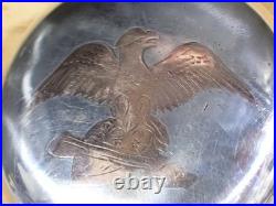 Illinois W. C. Co. Hercules 4 Swing Out Pocket Watch Case Gold Inlaid Bald Eagle