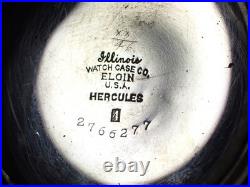 Illinois W. C. Co. Hercules 4 Swing Out Pocket Watch Case Gold Inlaid Bald Eagle