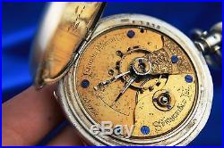 Illinois Watch Co Model 1 Coin Silver Hunting Case Pocket Watch Size 18 Ca 1885