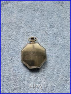 Illinois pocket watch case, size 12s, ultra-thin, octagonal, white gold-filled