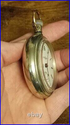 Illinois pocket watch, circa 1904, open face, nickel swing out case