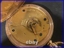Illinois size 18 gold filled Hunter Case Pocket Watch 1889