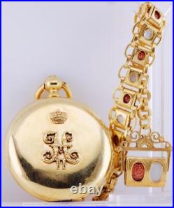 Imperial Russian H. Moser/Tobias Pocket Watch Tsar Nicholas Monogram Gilt Case