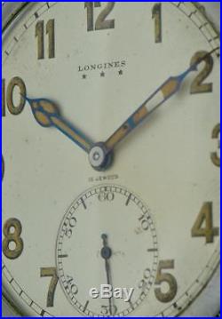 Important antique military screw back case Longines CHRONOMETER watch