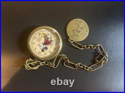 Ingersoll Mickey Mouse Hand-Wound Pocket Watch Rare Vintage Collectible