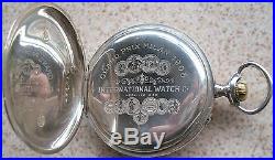International Watch Co. Pocket Watch Silver Case open face 51 mm. In diameter