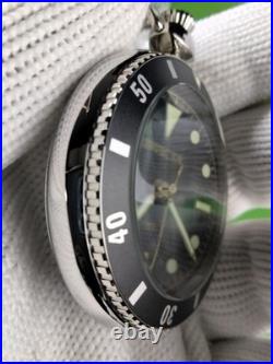 Invicta Classic Vintage Quartz Pocket Watch 34400 SS Case/Chain Black Dial WR30M