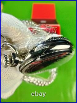 Invicta Classic Vintage Quartz Pocket Watch 34400 SS Case/Chain Black Dial WR30M