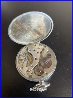 Invicta Pocket Watch 15j Platinine Nickel Chrome Case Swiss Made Works Vintage