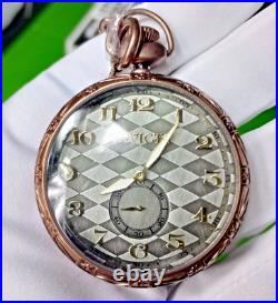 Invicta Quartz Vintage Pocket Watch 34570 Brown SS Case Chain Metal Dial WR30M