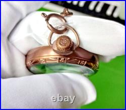 Invicta Quartz Vintage Pocket Watch 34570 Brown SS Case Chain Metal Dial WR30M