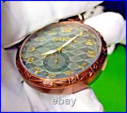 Invicta Quartz Vintage Pocket Watch 34570 Brown SS Case Chain Metal Dial WR30M