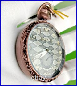 Invicta Quartz Vintage Pocket Watch 34570 Brown SS Case Chain Metal Dial WR30M