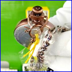 Invicta Quartz Vintage Pocket Watch 34570 Brown SS Case Chain Metal Dial WR30M
