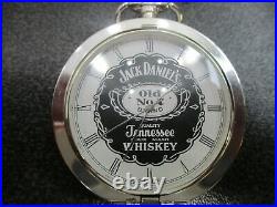 JACK DANIELS 925 Sterling Silver Old No. 7 Pocket Watch withChain and Case 2003