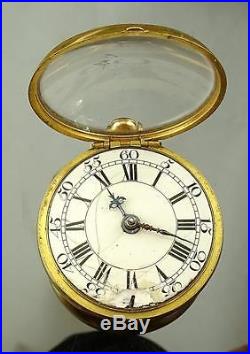 Jos Henlett London 18k Gold Pair Cased Gilt Fusee Pocket Watch & Chateliane 1749