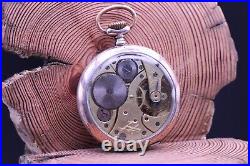JUNGHANS CAL. 34 SILVER EXPOSITION CASE 51mm POCKET WATCH RUNS (KP)