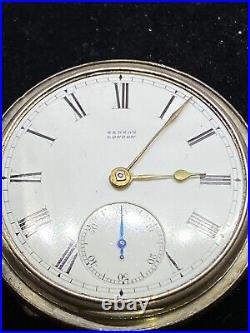 JW Benson London Key Wind pocket watch With Ludgate W Silver Case Circa 1870