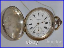 J. F. Boutte Geneve Antique Vintage Silver Case 875 Men's Pocket Watch Working