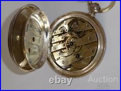 J. F. Boutte Geneve Antique Vintage Silver Case 875 Men's Pocket Watch Working